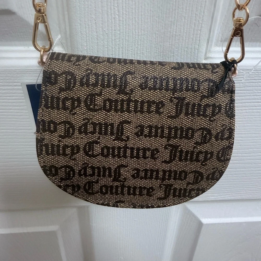 NWT Juicy Couture Juicy Run the World Mini Rounded Flap Bifold in Taupe/Brown